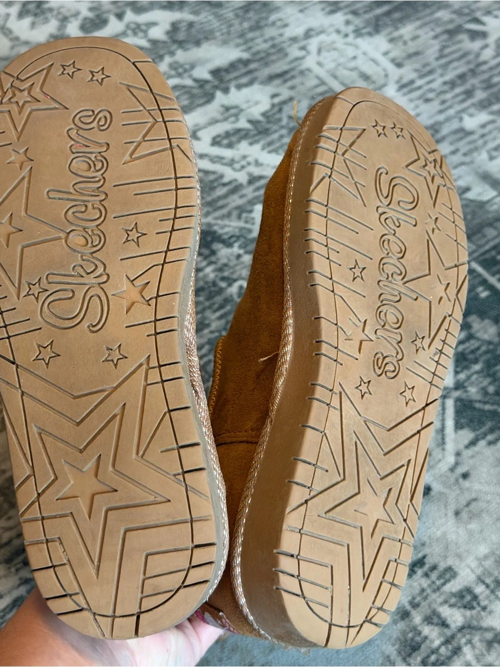 Skechers Twinkle Toes Glamslam light up boots chesnut suede size 4 kids